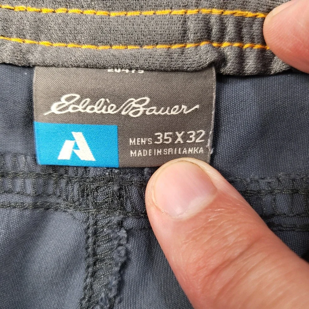 Eddie Bauer First Ascent Guide Pro Pants Mens 35x32 Gray Blue Hiking Nylon